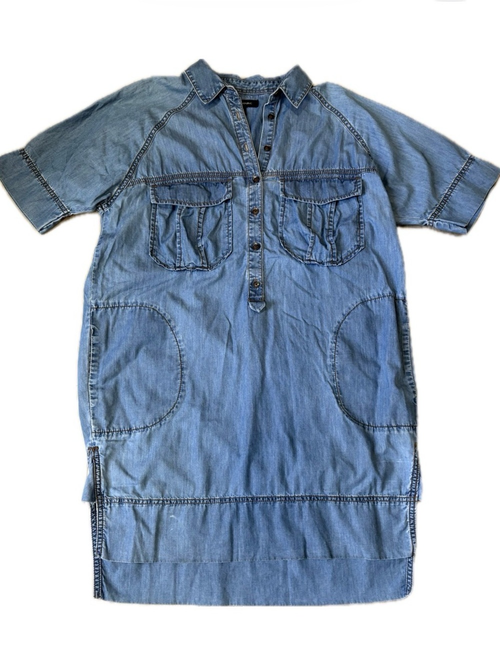 Banana Republic Chambray Popover Shirt Dress | Oversized Comfort | Size Small - Picture 3 of 6